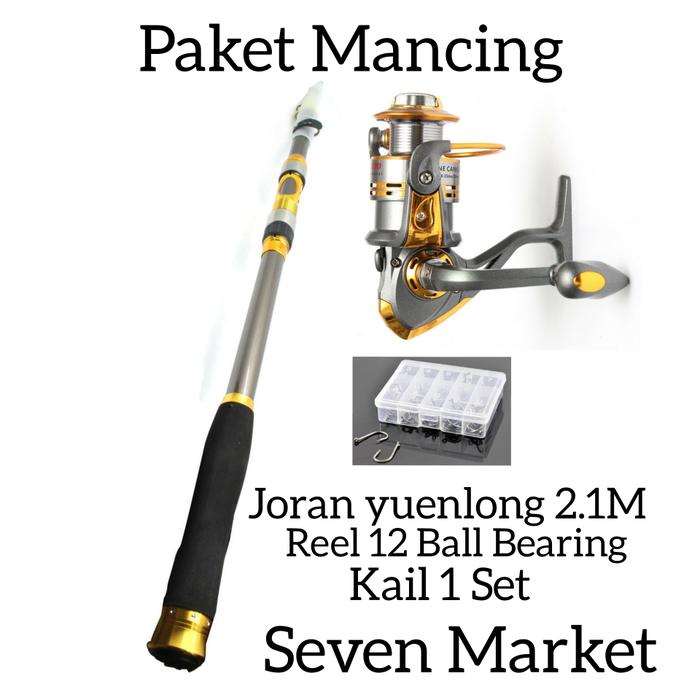 Paket Pancingan Joran 2.7M. Reel DB6000 12 Ball Bearing. Kail 1 Set - OF7EeP
