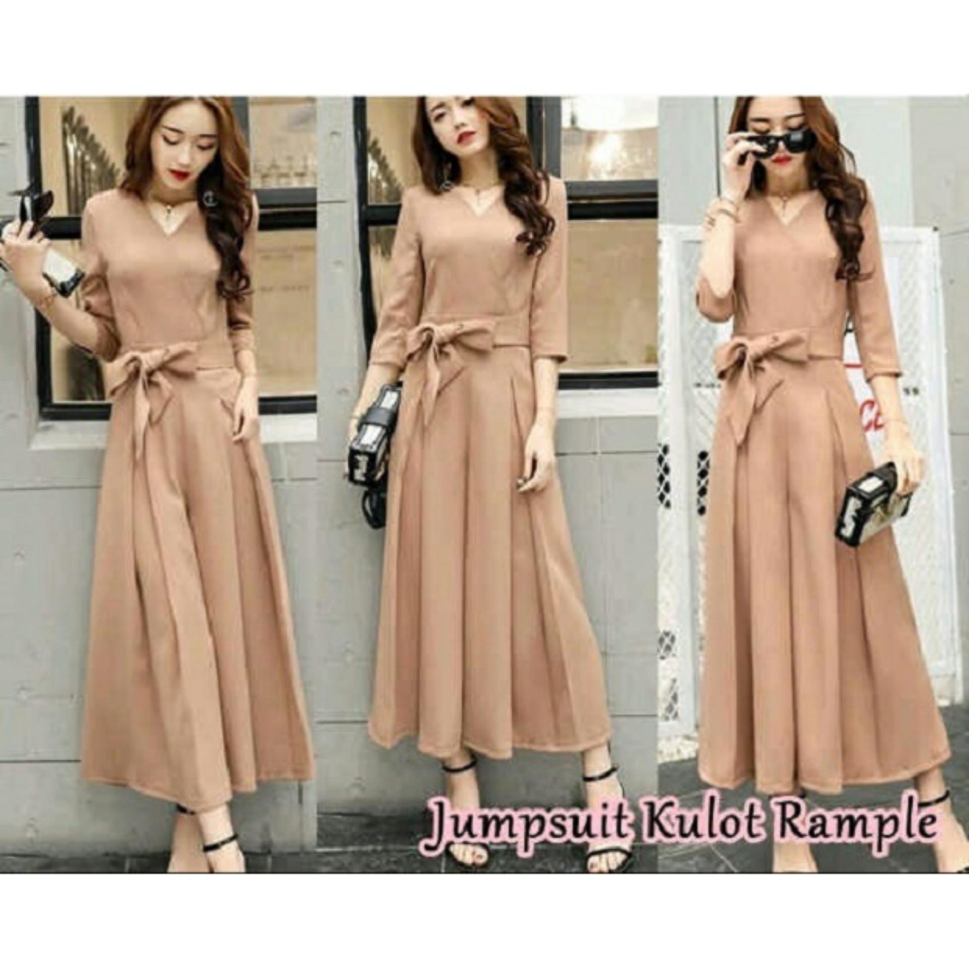 Buy & Sell Cheapest JUMPSUIT KULOT RAMPLE Best Quality Product Deals AmorShop Long Jumpsuit JS Rample Pakaian Wanita Jumpsuit Panjang Jumpsuit 036