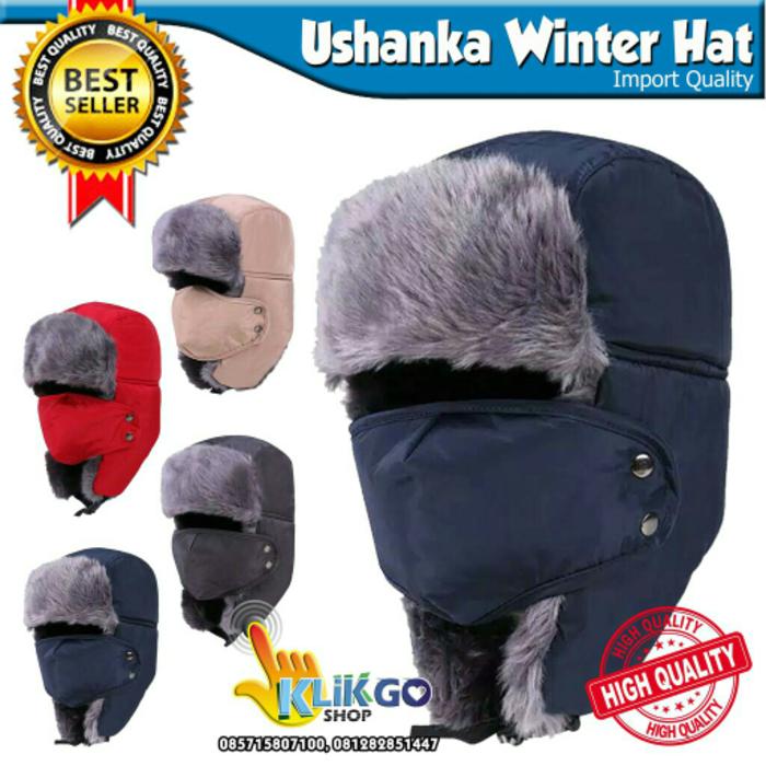 TOPI RUSIA USHANKA IMPORT + MASKER / WINTER HAT / TOPI BOMBER RUSIA Terlaris di Lazada