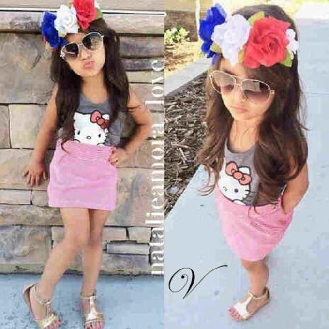 PROMO SALE HAWAI HK KID VL SETELAN ANAK BAJU DAN ROK FZ001XO