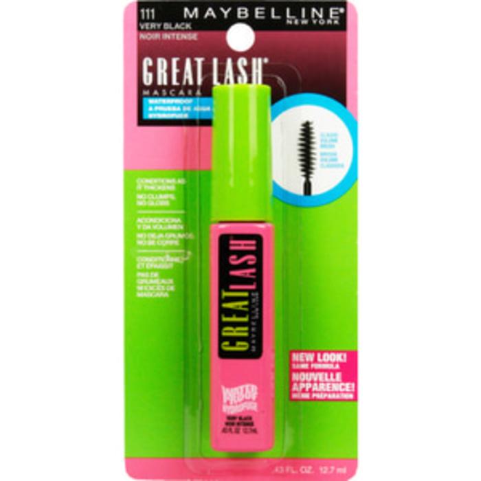 MAYBELLINE GREAT LASH WATERPROOF MASCARA VERY BLACK