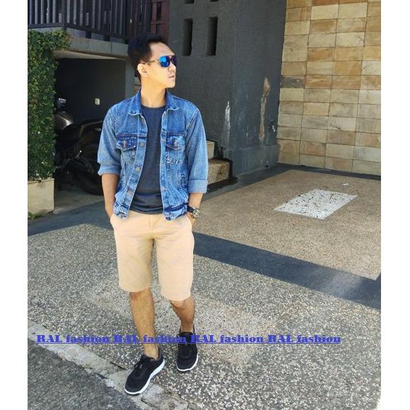 RAL - jaket denim sandwash pria premium