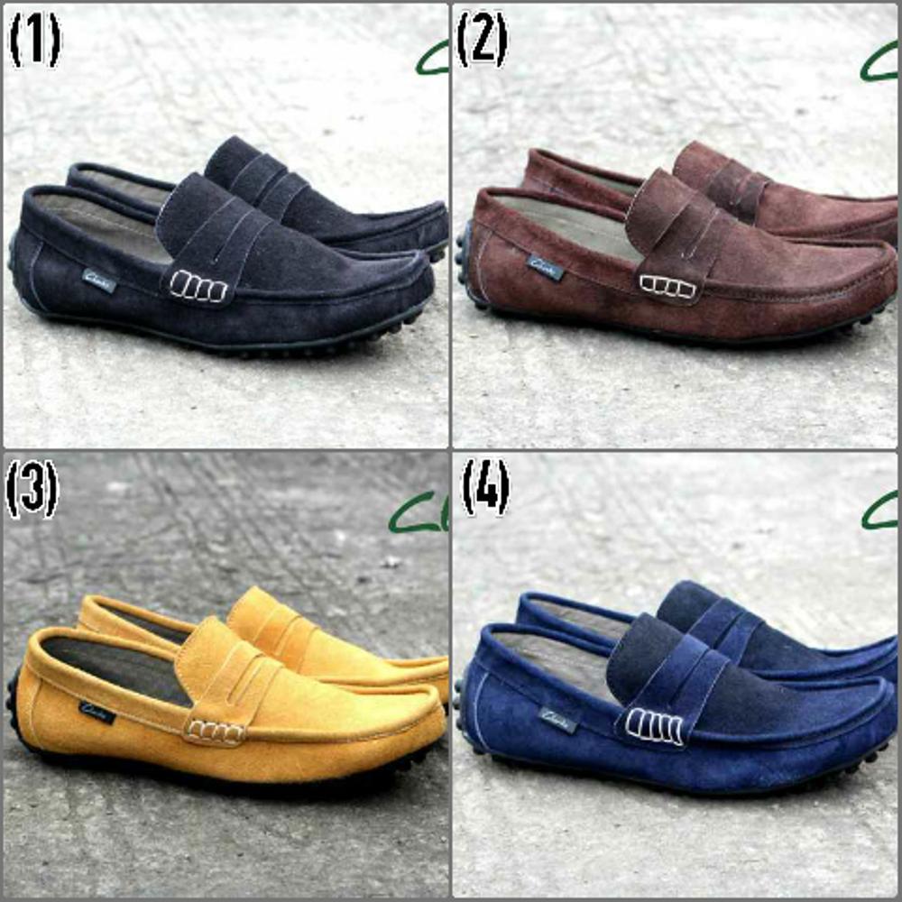 Promo SEPATU CASUAL PRIA CLARKS SLIP ON SLOP BLOUS SLOP KULIT SUEDE 4 PILIHAN WARNA TRENDY Fashion