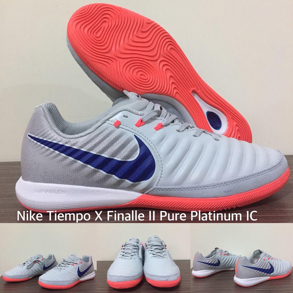 SEPATU FUTSAL NIKE TIEMPO X FINALLE II PURE PLATINUM IC + GRADE PREMIUM + BOX ORIGINAL !