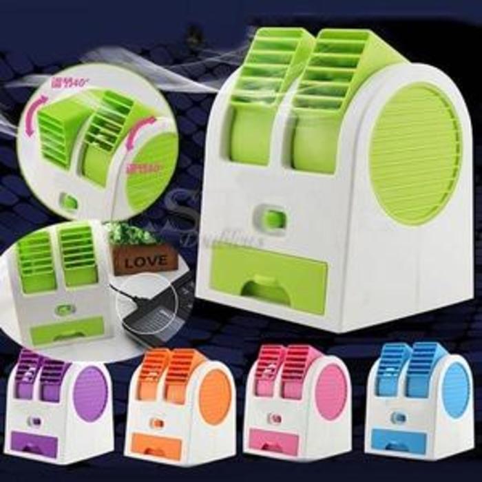 baru AC Mini Portable Double Cooler Fan / Kipas Angin Aromaterapi Parfum/ terbaru/ terlaris
