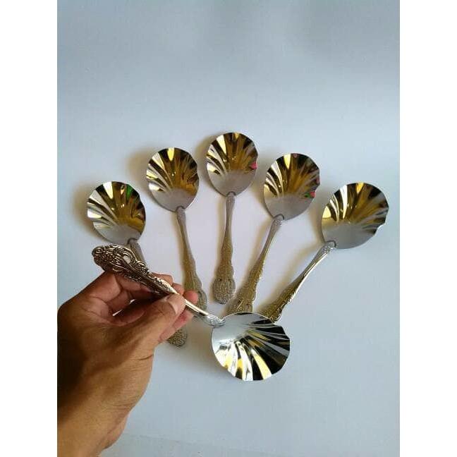Centong Nasi Stainless Motif Kerang - Sendok Sayur Kerang Stainless