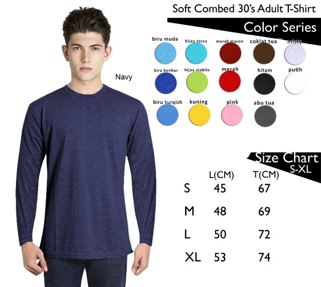 Kaos pria/Kaos wanita/Kaos distro/Kaos panjang/Kaos polos/Kaos kaki/Kaos wanita lengan panjang/Kaos lengan panjang/Kaos pria distro/Kaos couple Kaos Polos Lengan Panjang Combed 30s