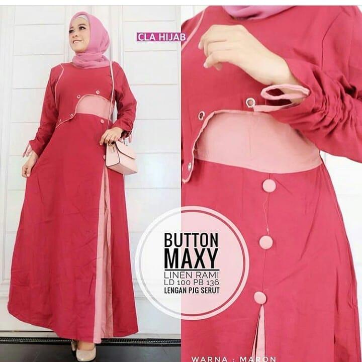 JILBAB INSTAN MURAH / DRESS BUTON RED / GAMIS BALOTELLI / DRESS MASA KINI / MUSLIM WANITA / BAJU GROSIR