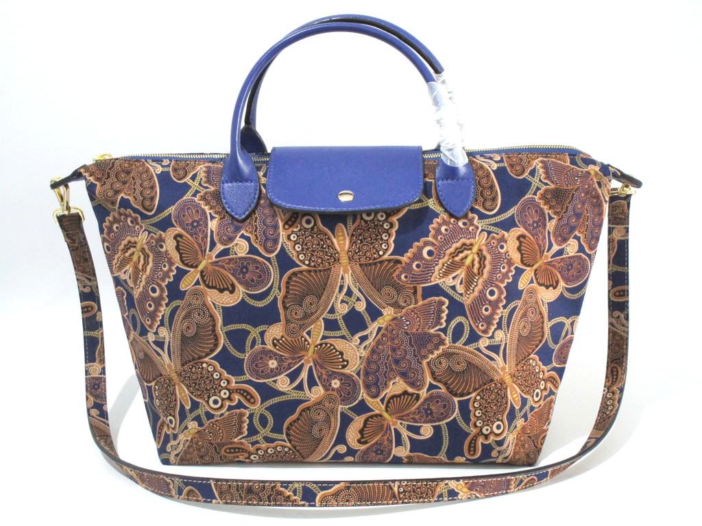 Tas Batik Longchamp Biru 1 Kupu-kupu