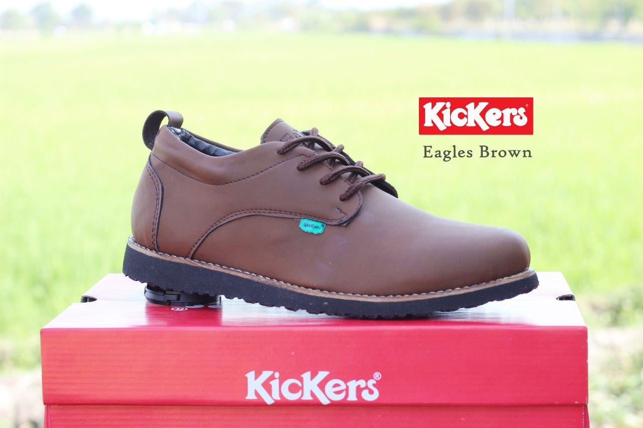 Sepatu Casual Pria Kickers Casual Eagle Kulit Asli - Free Kaos Kaki
