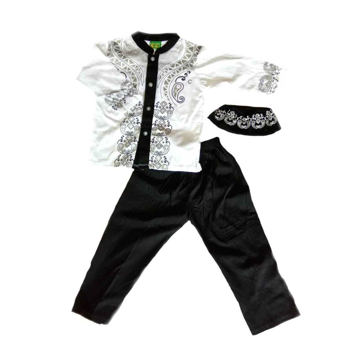 Baju Koko Zhafir Bayi dan Anak New - Baju Koko Bayi Baju Setelan Muslim Anak Laki - Laki Baju Set Anak Laki Laki - Warna Random / Acak