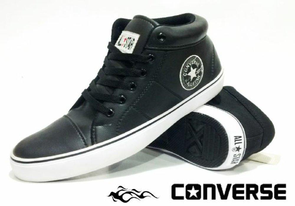 Promo Sepatu Converse All star Semi Kulit hitam putih casual / sepatu sekolah pria dan wanita Fashion