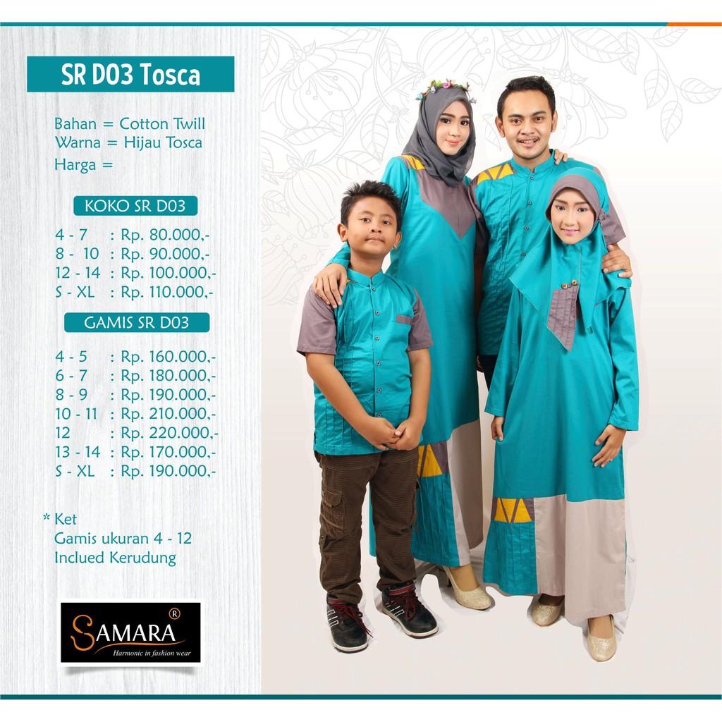 Baju Couple Keluarga Busana Muslim Sarimbit Gamis Syari Koko Pria Anak Wanita Lebaran / SAMARA D03 Koko XXL