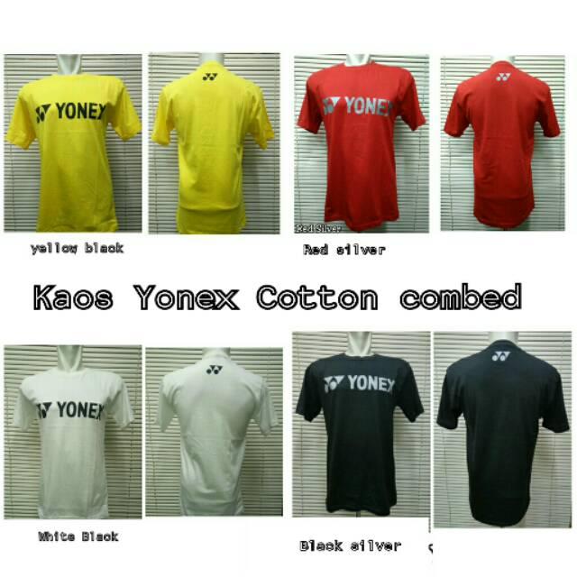 Kaos Baju Oblong Badminton Yonex Cotton Combed Termurah