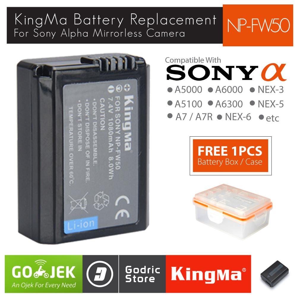 Kingma Baterai NP-FW50 Sony Battery Alpha A7R A7S A5000 A5100 A6000 A6300 NEX-7 NEX-6 Etc