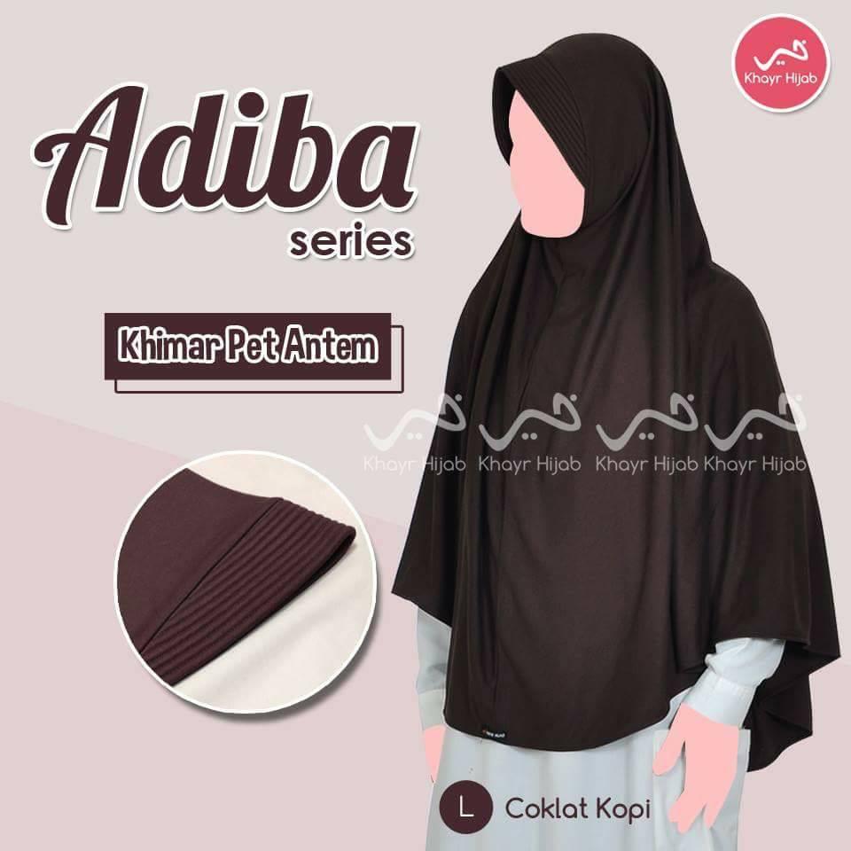 Kerudung Kaos Khayr Adiba Series Khimar Pet Antem Coklat Kopi