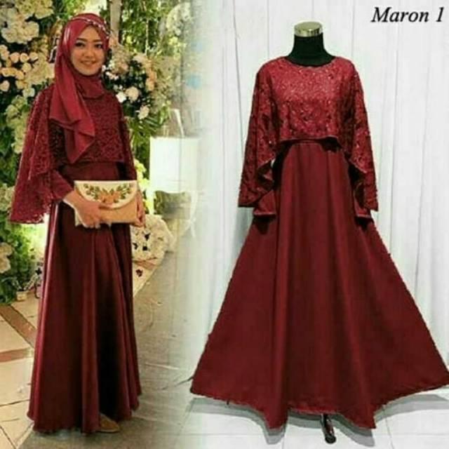 Baju Gamis Syari Murah /Grosir Baju Muslim Murah/Gamis Wolfis Burkat/Dres Murah Wanita /Olivia Syari Mocca