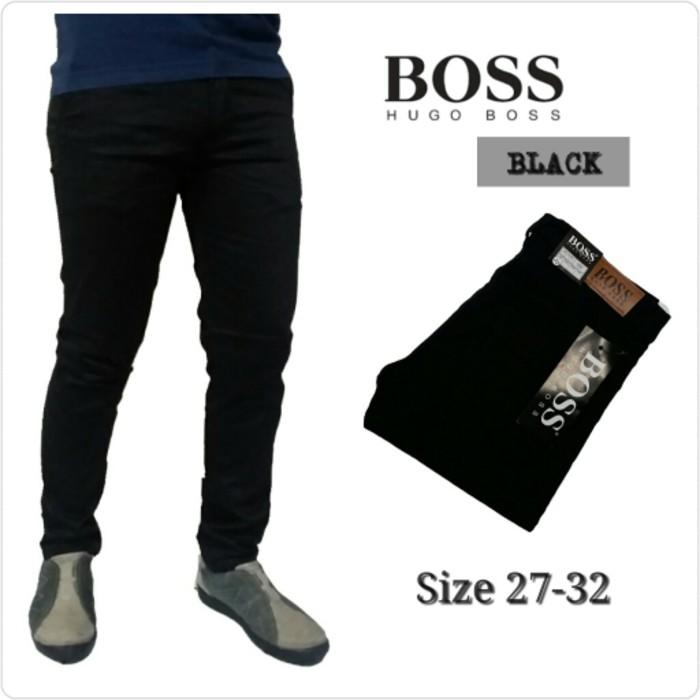 CELANA JEANS PANJANG HITAM BLACK HUGO BOSS PREMIUM - Llagd;Lkj