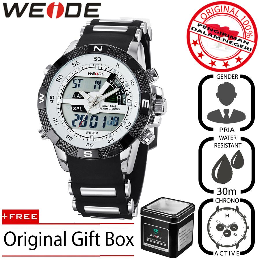 Weide 1104 Jam Tangan Pria Original Bisnis Sport 47mm Anti Air 30M Chrono Stopwatch - Premium Watches