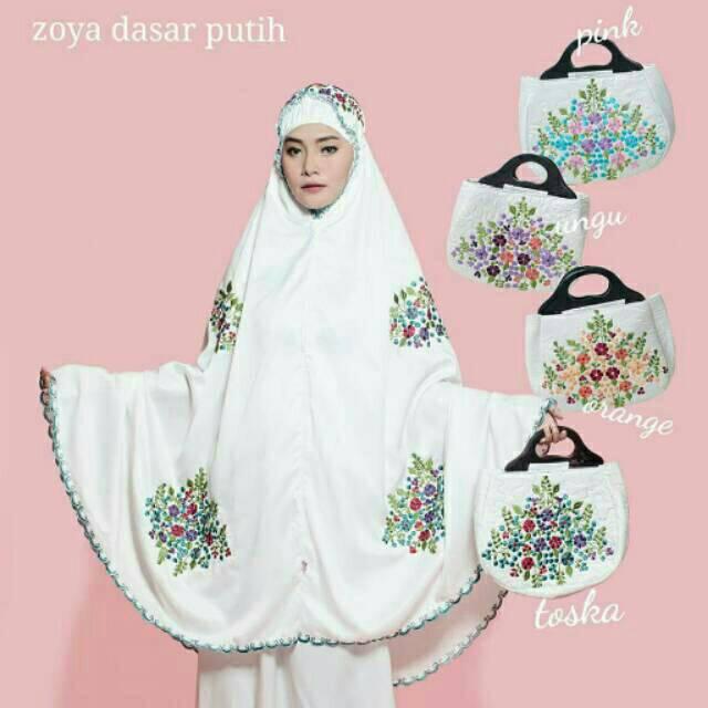 HOT PROMO SALE !! Mukena Bordir Zoya Tas Hanger - MUKENA TERLARIS Pink