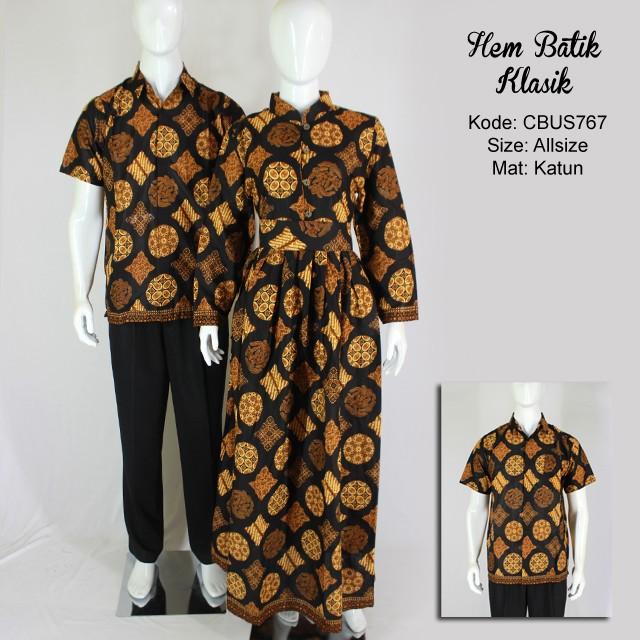 baju couple sarimbit batik terbaru bahan katun warna coklat CBU