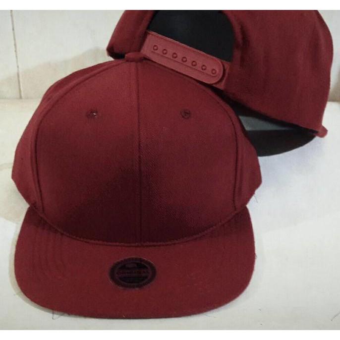 Grosir Topi Snapback Hiphop Polos Merah Marun Topi Murah - 4C0ytz