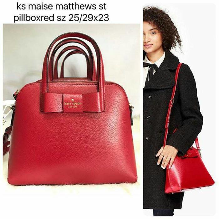 Kate Spade ORIGINAL Maise Matthews St Pillbox Red Dan Blacknwt