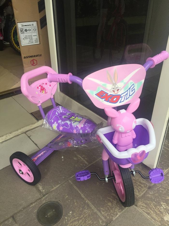 sepeda roda tiga senderan exotic 1255 warna pink buat anak-anak - WPhJ6O