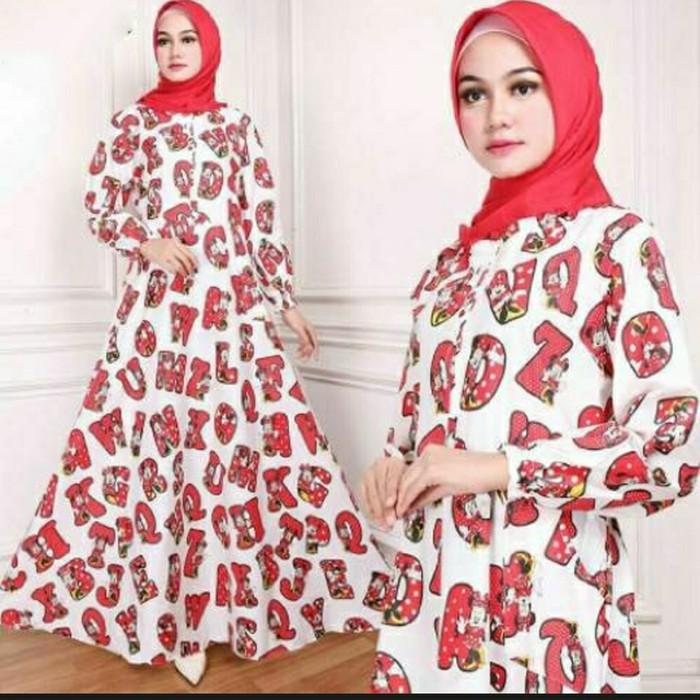 (JNH Shop) Gamis Maxy Bunga Ima White Baju Wanita Bagus Murah Maxi 41 Putih TA