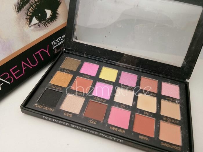 huda beauty palette eyeshadow 18 warna rose gold edition