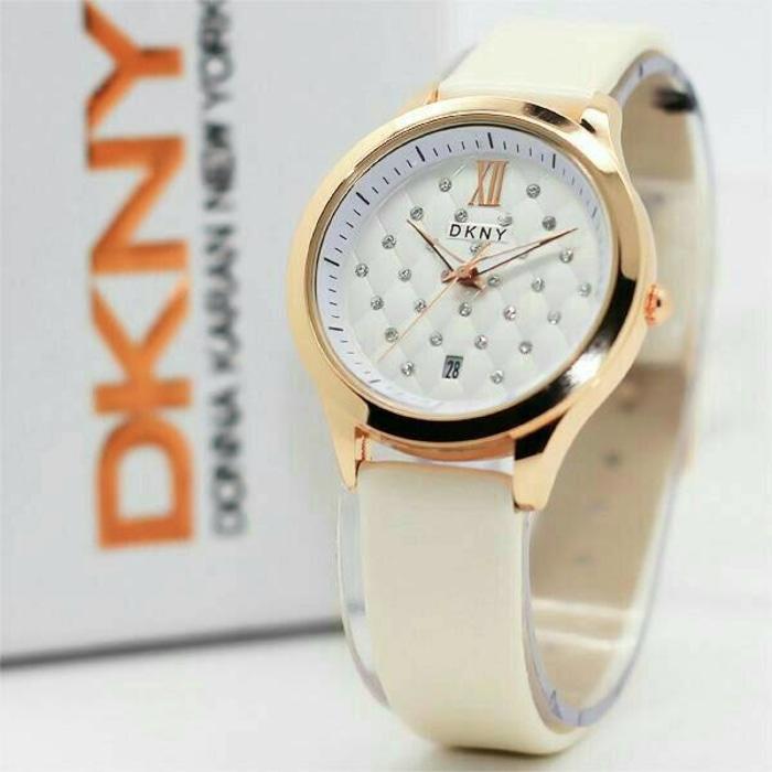 PROMO TERBATAS!!! Jam Tangan Wanita | DKNY Sofa Leather White Terbaru Murah