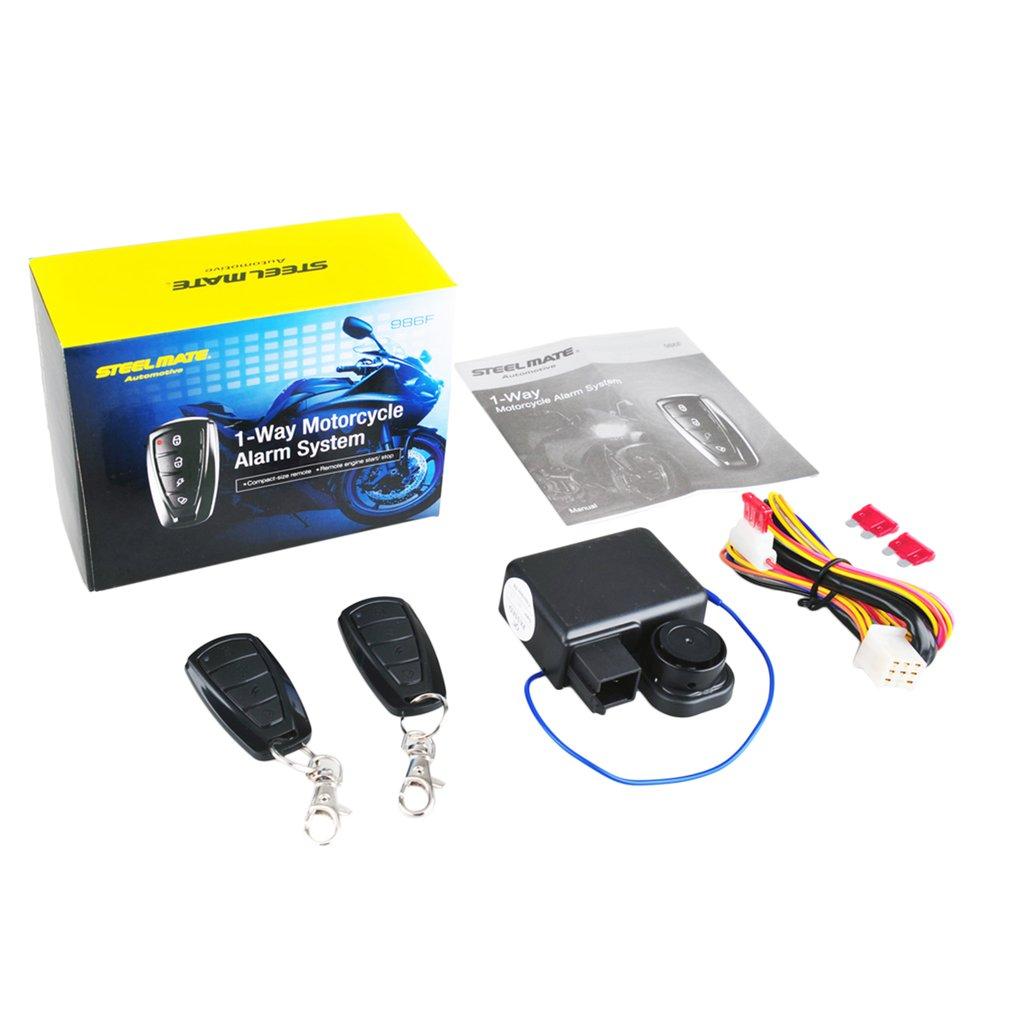 GOFT 986F 1 Way Motorcycle Alarm System Remote Engine Start Waterproof Transmitter Black