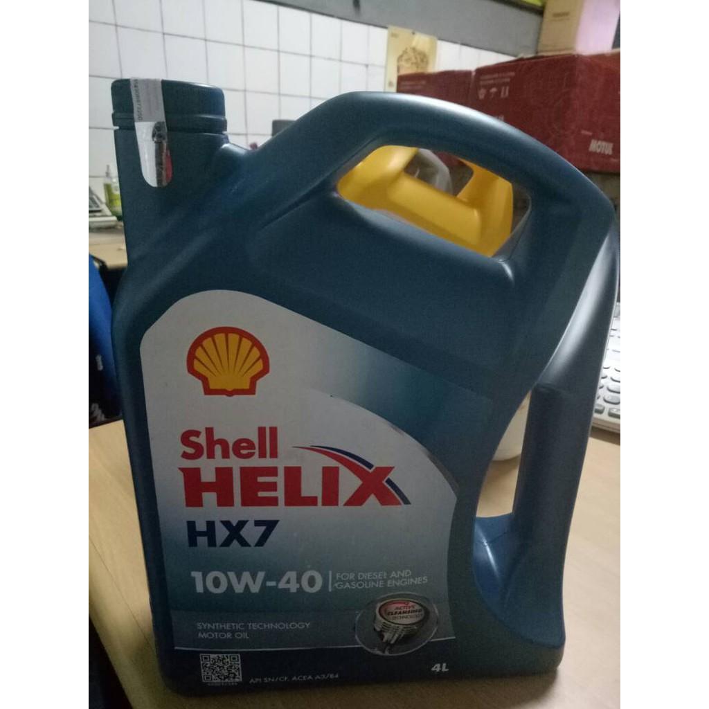 Oli Shell Hx7 SAE 10W40 API SN Galon 4 Liter Segel Baru Hologram T2422