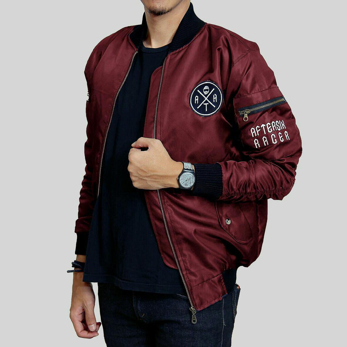 READY Jaket Bomber Aftersix Racer Original – MARON/ Navy / ARMY/BLACK Jaket Keren