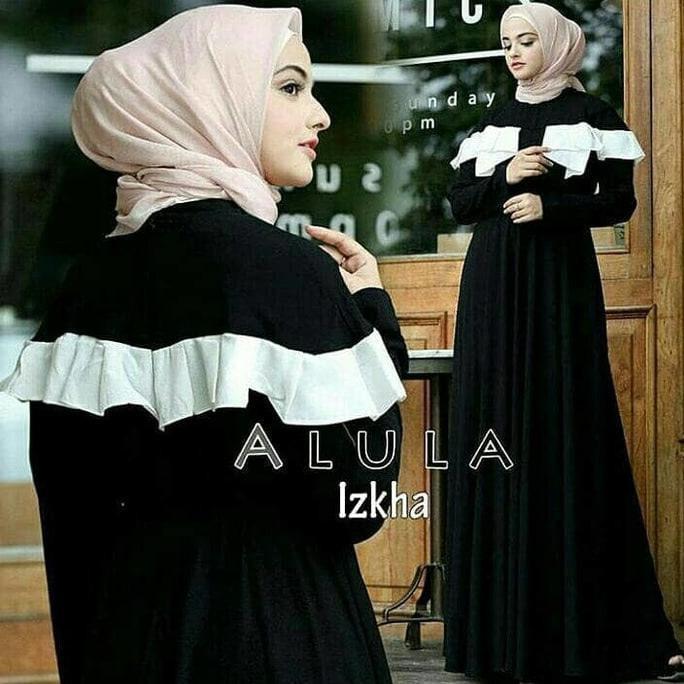 Dress Putih / Gamis Hitam / Baju Pesta/ Pakaian Hijab : Alula Dress Wtyuk