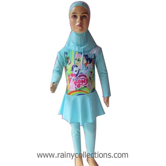BARU BAJU RENANG ANAK MUSLIM KARAKTER LITTLE PONY BRAM-K052TK HOT DEAL