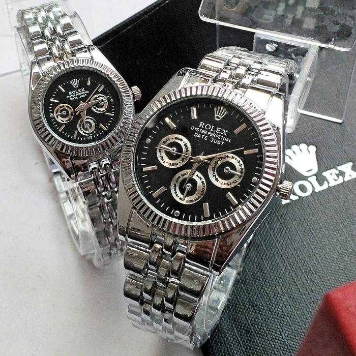 LARIS Jam tangan couple rolex putih / jtr 222