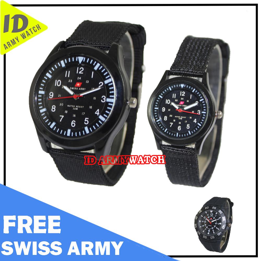 Swiss Army - Jam Tangan Couple FREE WATCH - Jam Tangan Analog - SAX 1003