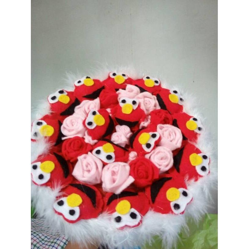 buket boneka bunga valentine wisuda elmo large - Diameter 20cm