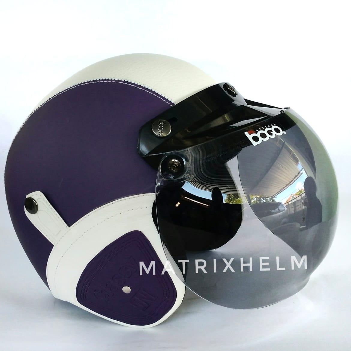 Matrixhelm Helm Bogo Dewasa Classy Ungu Putih