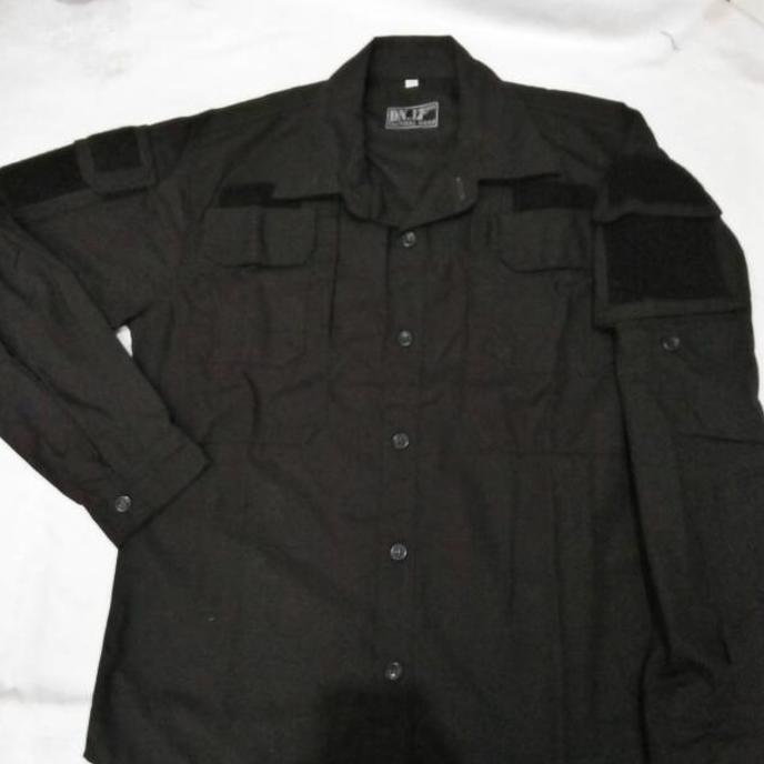 Kemeja Hitam Helicon/Tactical Panjang/Long Sleeve Cotton Ripstop - Sx22kg
