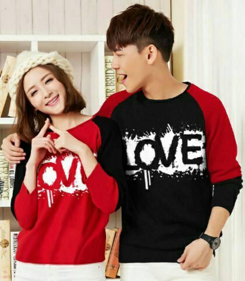 SUNSHINE COUPLE-BAJU PASANGAN KAOS COUPLE BLOOD LOVE LENGAN PANJANG (COWOK DAN CEWEK) / KAOS COUPLE / COUPLE MURMER / FASHION COUPLE / BAJU COUPLE / COWOK DAN CEWEK
