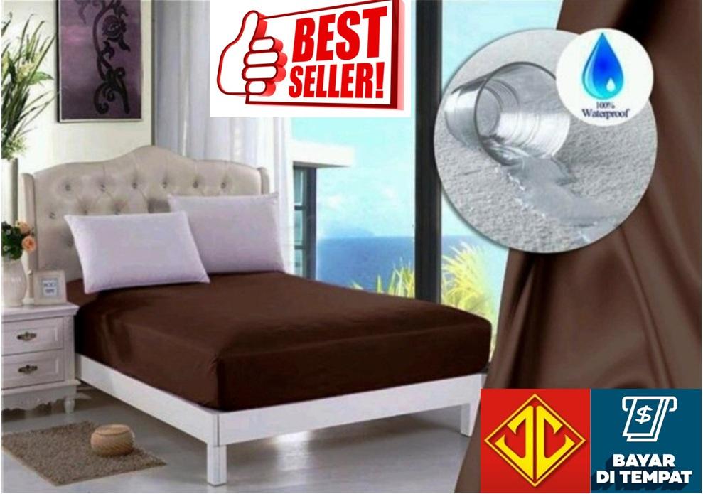 Jaxine Sprei Waterproof anti air Coklat (Sprei Only)