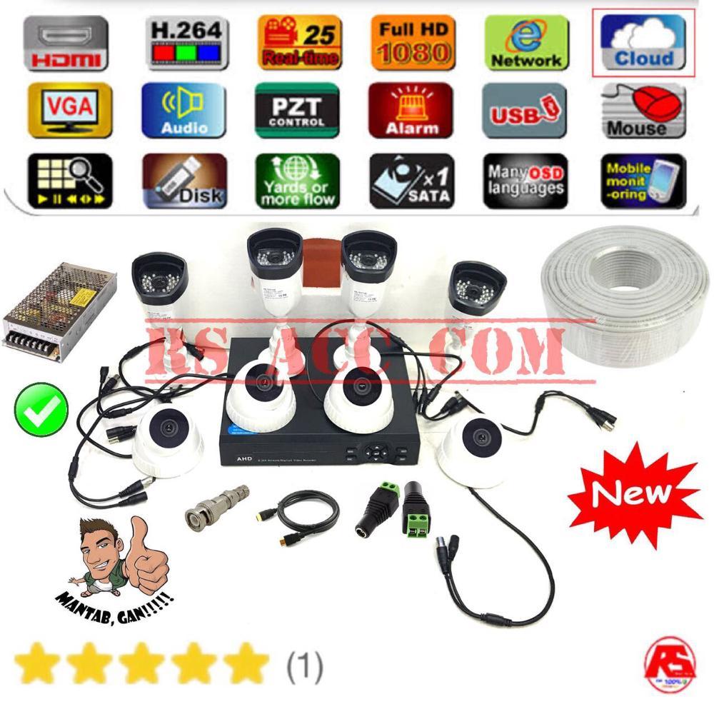 Murah !!! Paket Lengkap IC SONY Cctv Camera Outdor White & Indor White Infrared Avicom 8 Ch Full HD + 1000Gb