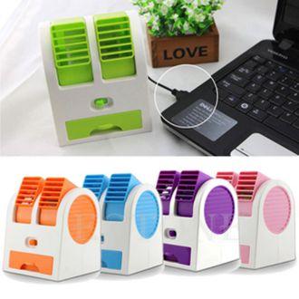 AC Duduk Double Mini Fan AC Portable Double Blower Kipas Mini USB