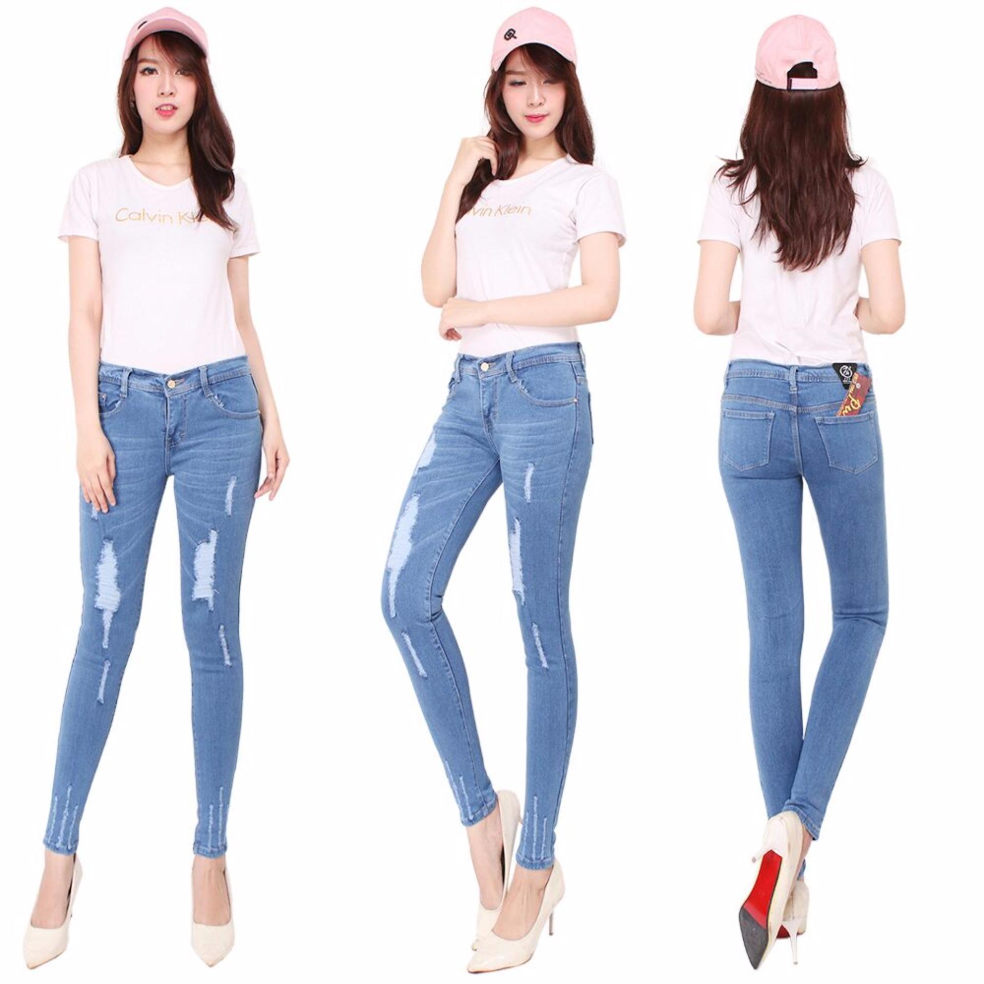 master jeans celana jeanst wanita sobek puring/lapis/punny/ model terbaru