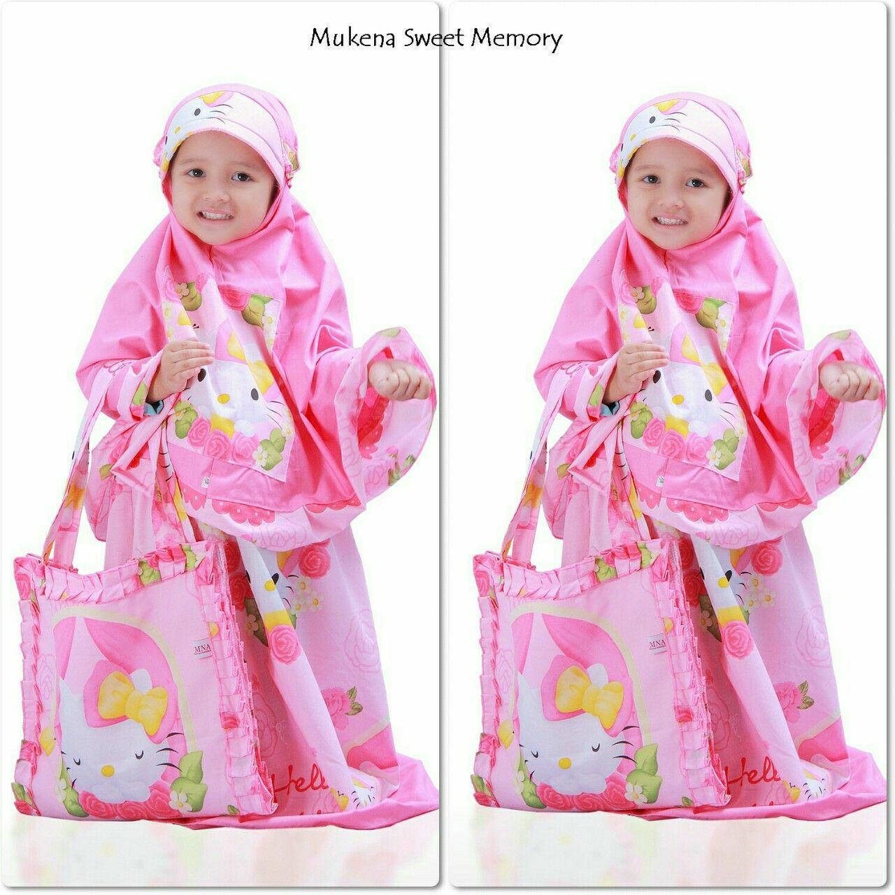 Mukena Anak Karakter Pink Hello Kitty bahan Adem dan Tidak Luntur