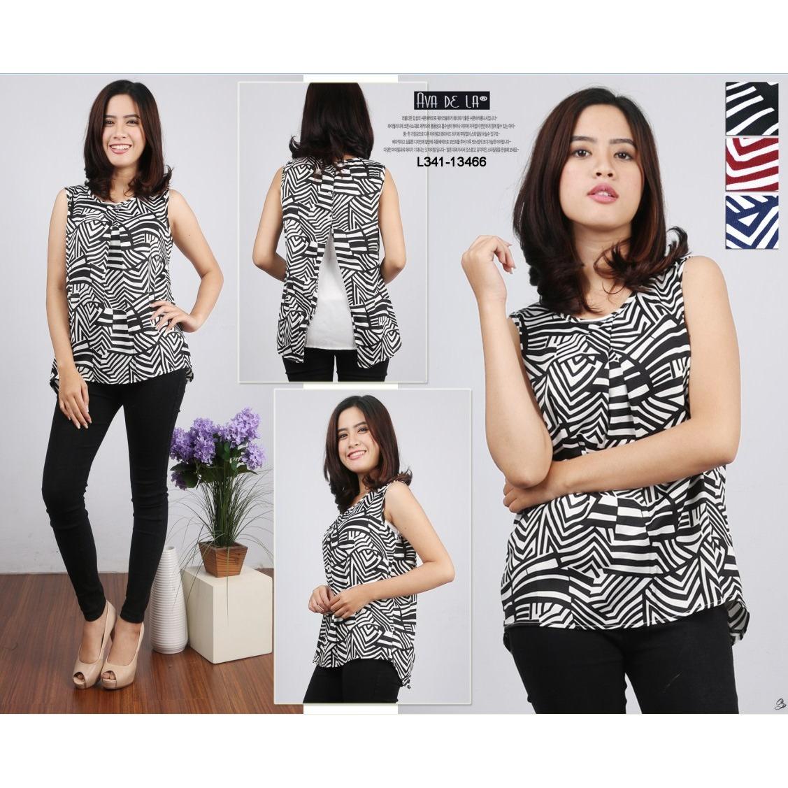Oma Holley Fashion Shayla Sweet Blouse Tanpa Lengan 3 Warna-Size M
