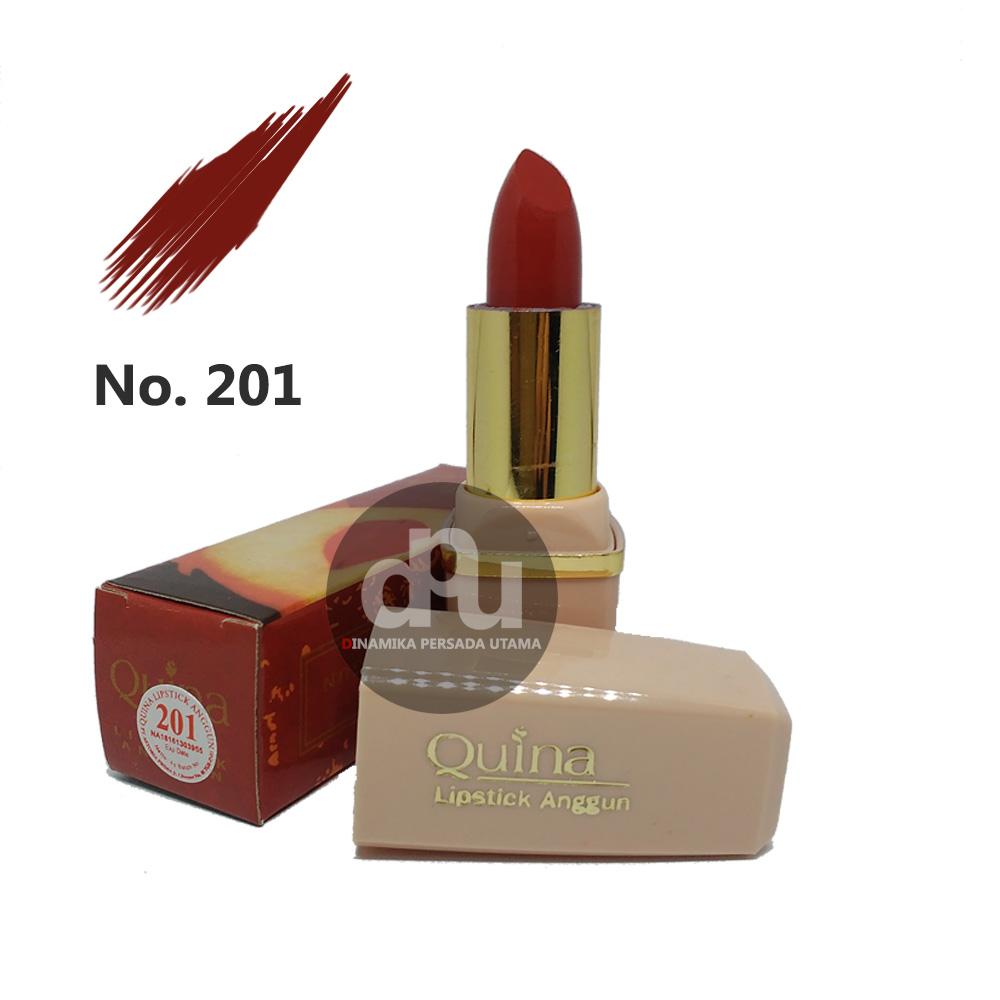 Lipstik Anggun QUINA Lipstick Glossy 201 / Makeup Bibir / Lipstik Glossy / Kosmetik / Kecantikan / Perawatan Make up