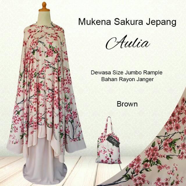 Mukena bali size dewasa motif bunga sakura bahan rayon adem,lembut dan nyaman di pakai